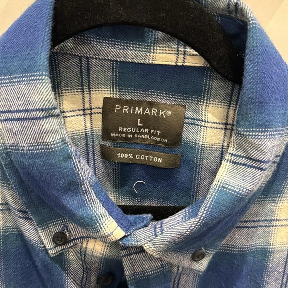 Men’s plaid button down collared shirt size large - Picture 2 of 3